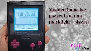 Modded Game Boy pocket in action (backlight + bivert)