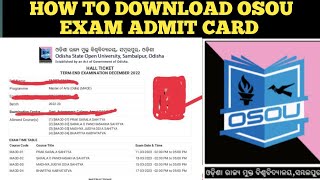 how download osou exam hall ticket step by step complete details