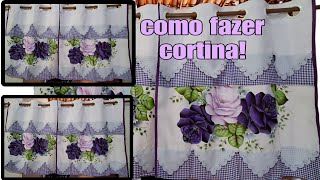 Como costurar  cortina Para janela com barrado falso