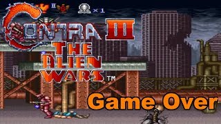 Contra III: The Alien Wars [SNES] - Game Over