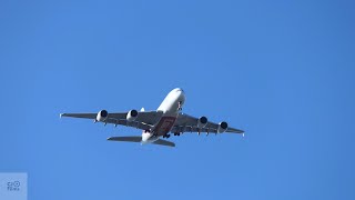 Emirates A380-842 on descent to Christchurch Airport 4 July 2024 (EK412) A6-EUV (New Zealand)