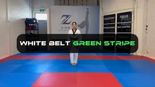 White Belt - Walking Stance and Forward Stance - Green Stripe