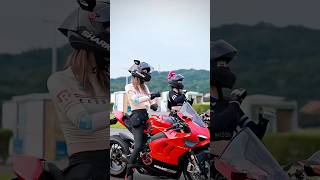 Girl rider in Ducati Panigale V4 and aprillia #zx10r #thar #girlbikeride