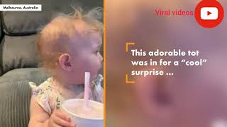 Brain freeze! Tot has hilarious love-hate relationship with frozen treat