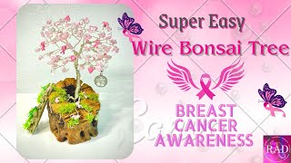 Wire Tree Sculpture Supporting Breast Cancer Awareness