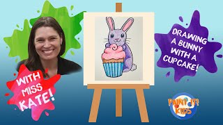 Drawing for Kids - How to Draw a Bunny with a Cupcake - Art for Kids - Cute drawings