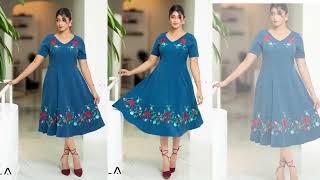 FLORAL EMBROIDERED DRESS BLACK & BLUE