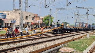 UNLOADING RAIL DMT WITH R260 PANELS IN PATIALA YARD || RAJPURA-BATHINDA DOUBLING