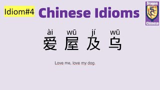 Chinese idioms #4 爱屋及乌，intermediate Chinese, Mandarin Chinese,Chinese characters, Chinese sentences