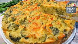 Заливной пирог с рыбой и брокколи без глютена./Fish & Broccoli Pie gluten-free.