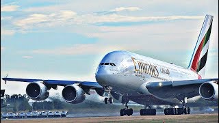 Emirates Airbus A380 Departing Christchurch Airport