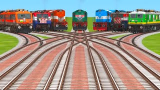 Multiple Trains Back to Back at Bumpy Branched Railroad Track - Train Sim World 5