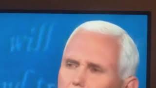 Mike Pence with a fly on his head but with background music #VPDebate #DebateFly