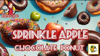 DONUT.. SPRINKLE APPLE CHOCOLATE DONUT.سپرینکل ایپل چاکلیٹ ڈونٹ بنانے کا آسان طریقہ @Easy.recipehome