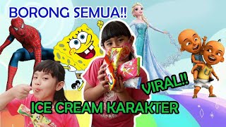 DRAMA BORONG ICE CREAM KARAKTER / BERBURU ICE CREAM KARAKTER SPONGEBOB,ELSA,SPIDERMAN