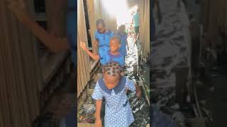 School Pupils in a flooded environment in Nigeria