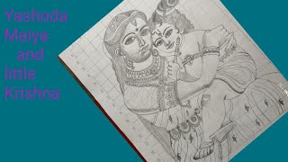 Mother's Day Drawing,Krishna and Yashoda Maiya Drawing, Krishna Drawing ❤️