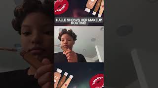 Halle Bailey’s makeup routine revealed! #ddg #hallebailey #viral #shorts