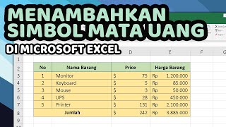 Cara Menambahkan Simbol Mata Uang di Microsoft Excel | Add Currency Sysmbol in Excel