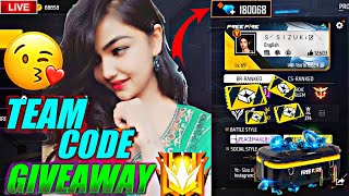 FREE FIRE LIVE GIVEAWAY TEAM CODE || FF LIVE REDEEM CODE GIVEAWAY || FFLIVE #freefirelive #fflive