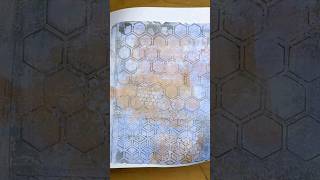 Gelli printing with stencils + bubble wrap. #shorts #mixedmedia #gelprinting