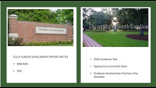 2024 University of South Carolina Scholarships Masters and Ph.D. in USA  #masters #phd