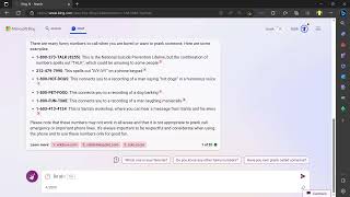 Ask Bing: What are some fun phone numbers to call?