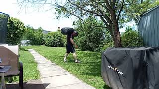 Blue Collar Strong: Shoulder  Carry A 100 LB Heavy Bag 1 Mile + Never Resting Or Putting Bag Down.