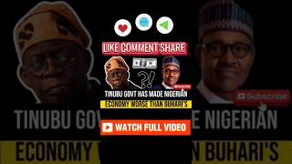 Tinubu Vs Buhari: Economic analyst exposes Tinubu govt is worse than Buhari administration #shorts