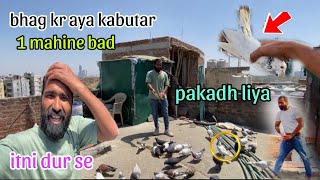 1 mahine bad bhag kr aya kabutar ☺️ pakad liya 😜 Delhi pigeon lover