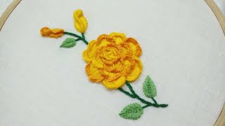 Rose Flower Pattern, hand embroidery of rose flower and buds