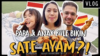 🇮🇩🇪🇸 DUH TERHARU BANGET 🫶 PAPA DAN ANAK BULE KOMPAK BIKIN SATE AYAM MADURA