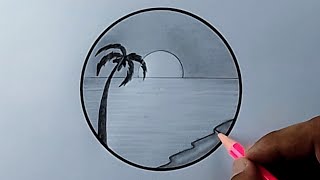 Pencil Drawing in Circle - Easy And Simple Art Nature