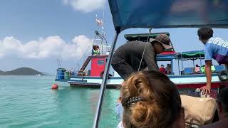 Transferring to ferry boat to Ko Kood from Ko Mak , ￼Feb. 18, 2024