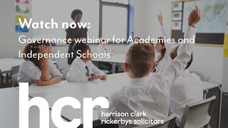 Governance webinar for Academies and Independent Schools