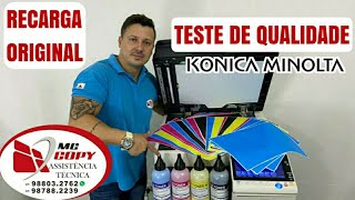 Teste de qualidade do Toner recarga original para konica Minolta.