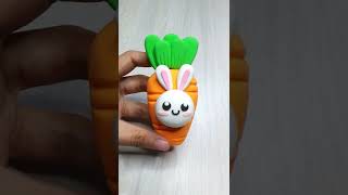 Kawaii Rabbit Carrot Clay Art | Clay videos #shorts