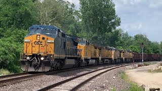 CSX 7780 Leads a Speedy Ballast Train through Arnold, MO! 5/14/23