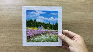 Daily challenge # 225 / Mini canvas / The Meadow on the Hill