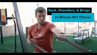 Bullworker Back, Shoulder, and Biceps Circuit with Jump Roping for 10 Minutes of HIIT Fitness