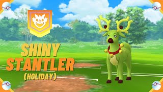 A Wild ✨ Shiny Holiday Stantler ✨ Appeared! [Pokemon GO] #shorts