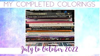 My Completed Colorings - July to October 2022