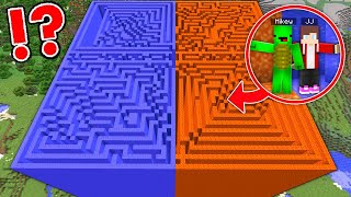 JJ and Mikey Found a BIGGEST MAZE : LAVA vs WATER in Minecraft Maizen?