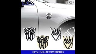 09065 Emblem Besi Logo Transformer Autobot Decepticon Metal Logo Tempelan Body Mobil