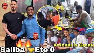 Huge Crowd!🔥Arsenal Star William Saliba “Storms” Cameroon🙌Samuel Eto’o and Fans Massive Welcome