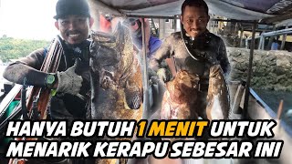 SPEARFISHING, CATCHE GIANT GROUPER !!! KERAPU AIR KERUH VS AIR JERNIH.....