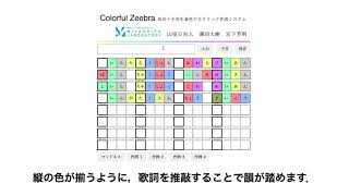 【インタラクション2021】Colorful Zeebra: 母音と子音を着色するリリック作成システム