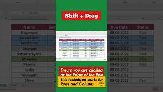 Drag Many Rows and Columns Quickly #excel #shorts