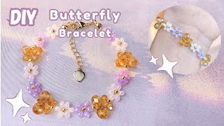 Butterfly bracelet | beaded bracelet tutorial beautiful jewelry | how to make bracelet at home