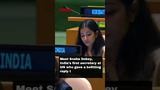 Sneha Dubey, India's first secretary at the UN called out Pakistan for supporting terror. #kashmir